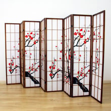 Cherry Blossom 8 Panel Rice Paper Room Divider